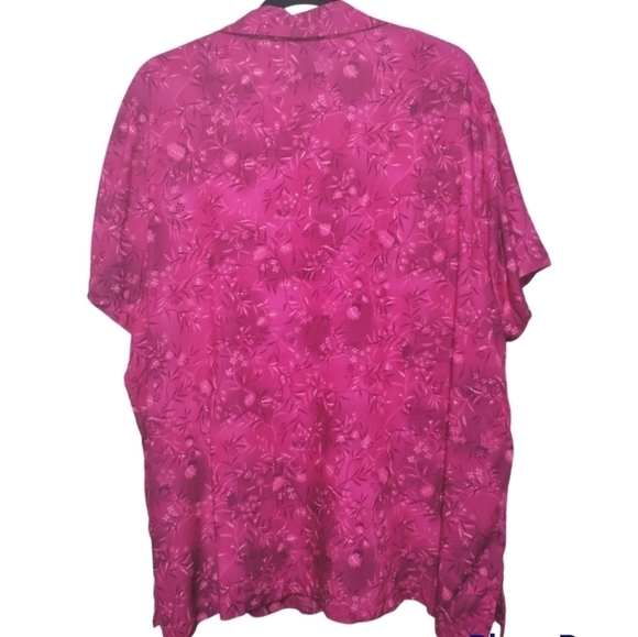 JR Bentley Plus Y2K shirt short sleeve woman 2X pink floral vintage - Picture 2 of 3